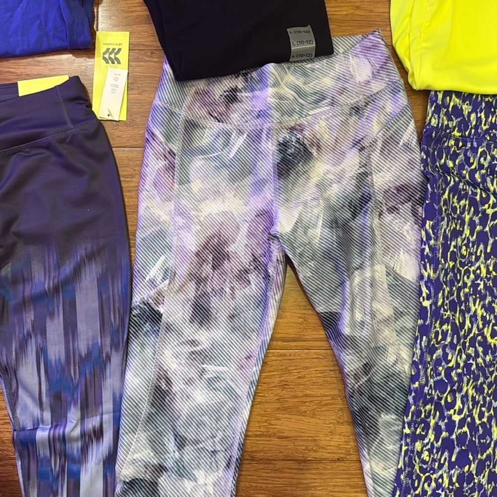 Girls Athleisure bundle: 3 tops and 3 leggings various brands large (10-12) - Picture 5 of 7